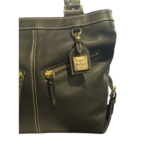 Dooney & Bourke Pebble Leather Sara Bag Deep Brown All Weather Leather EUC - Picture 2 of 16